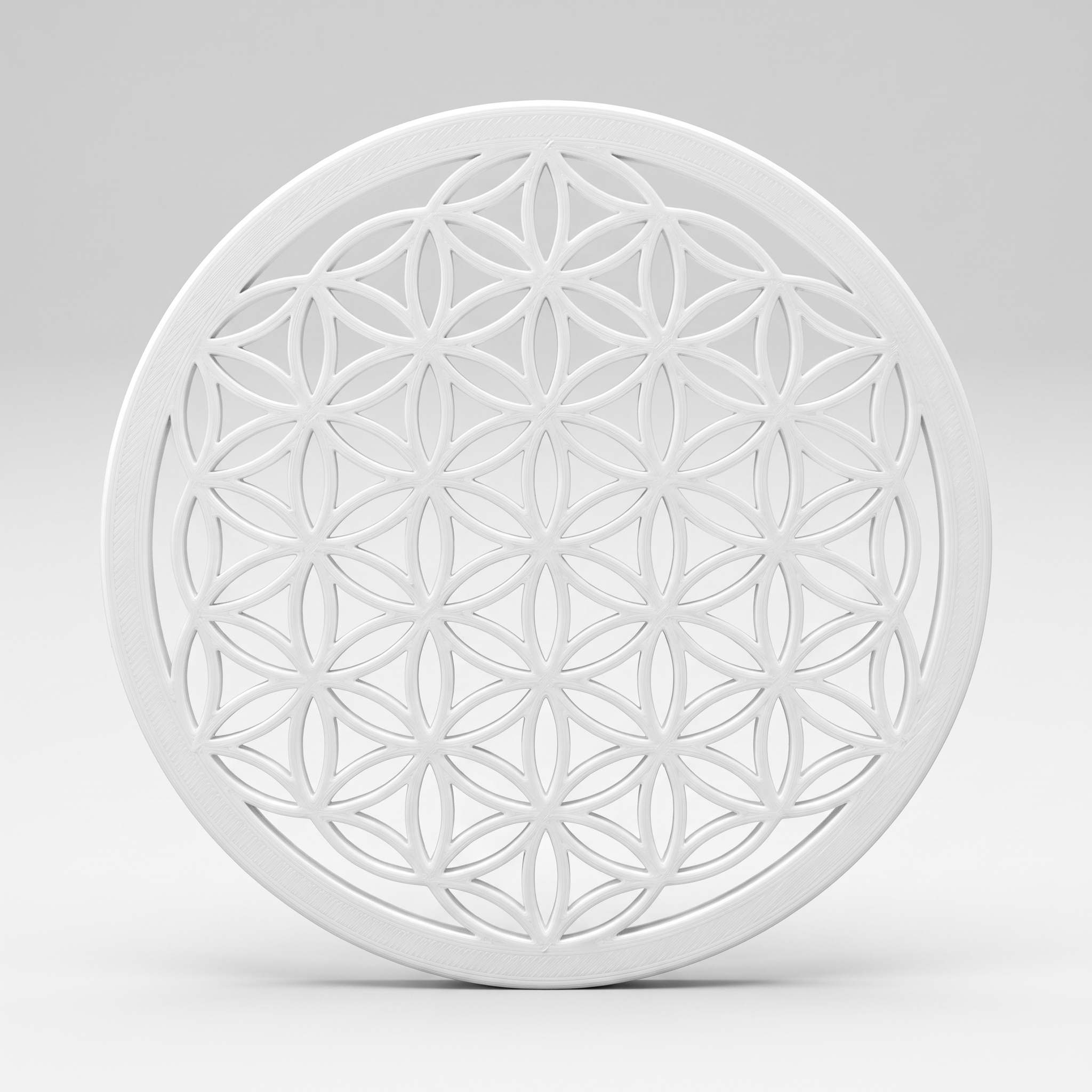 Kratka wentylacyjna meblowa — flower of life (rozeta okrągła, druk 3D PETG)