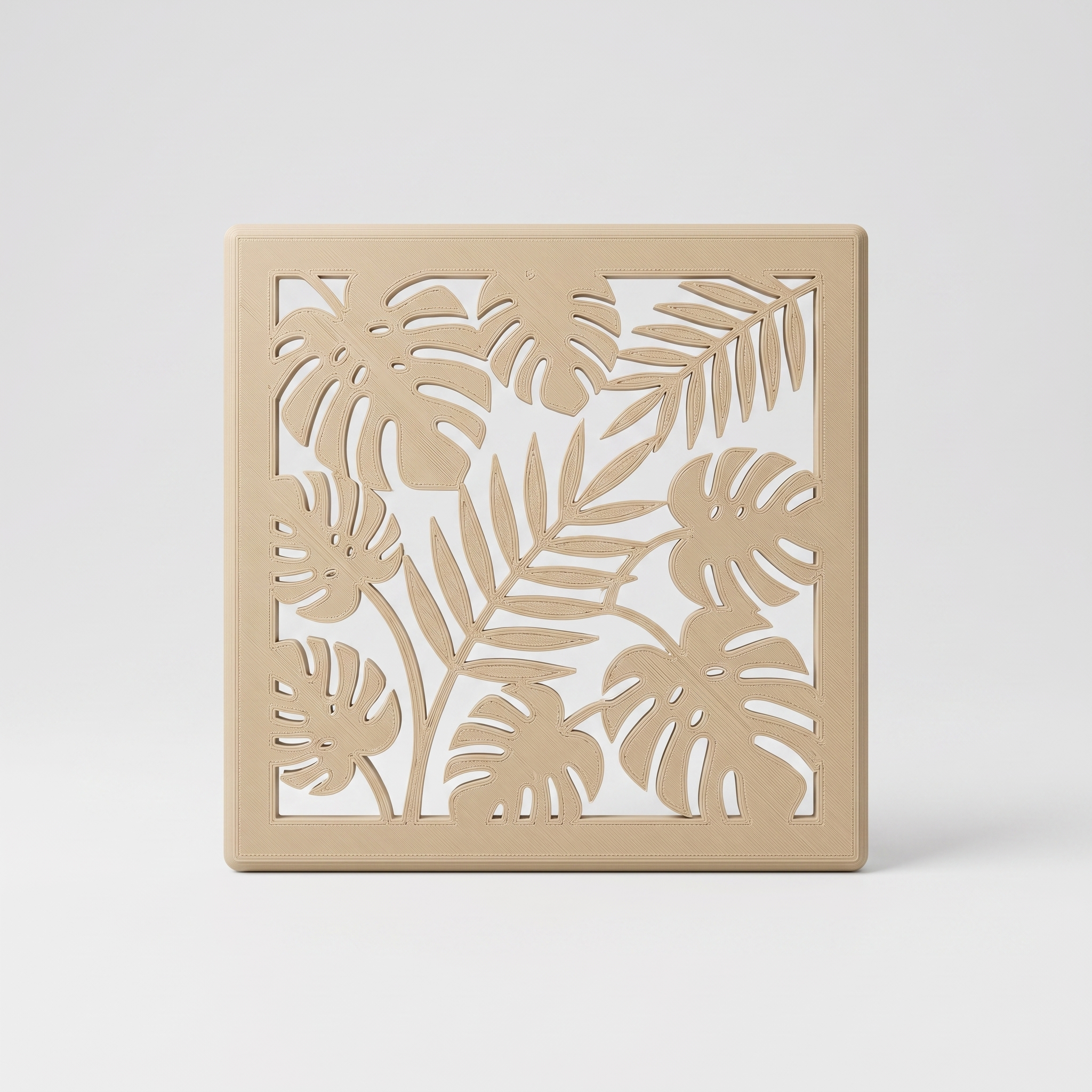 Kratka wentylacyjna meblowa — monstera (kwadratowa, druk 3D PETG)