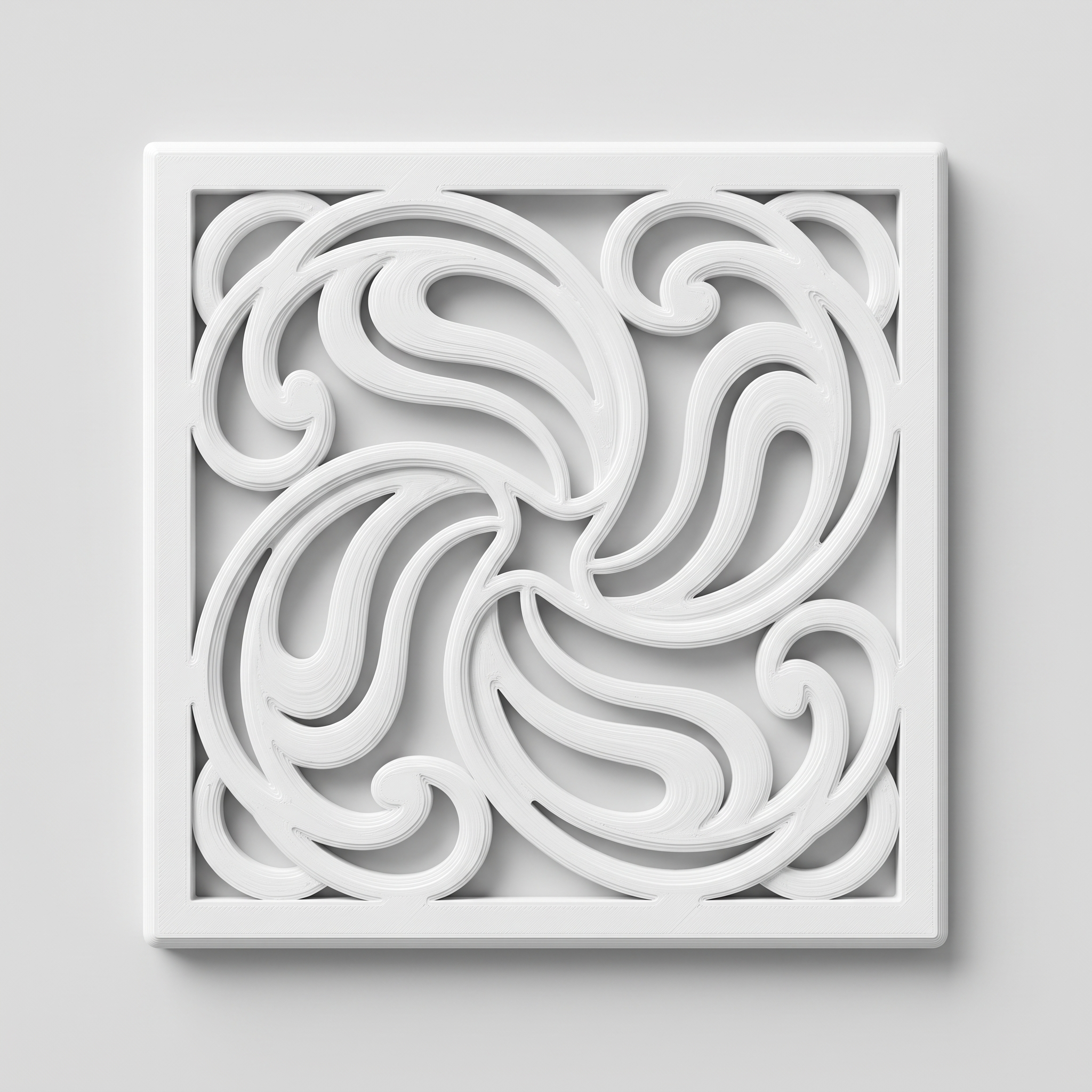Kratka wentylacyjna meblowa — art nouveau (kwadratowa, druk 3D PETG)