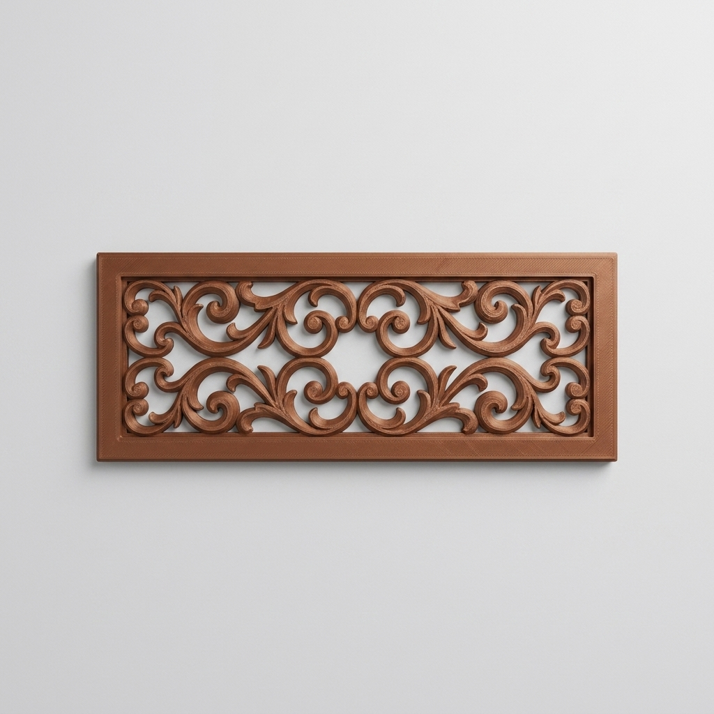 Kratka wentylacyjna meblowa ornament — podłużna, druk 3D