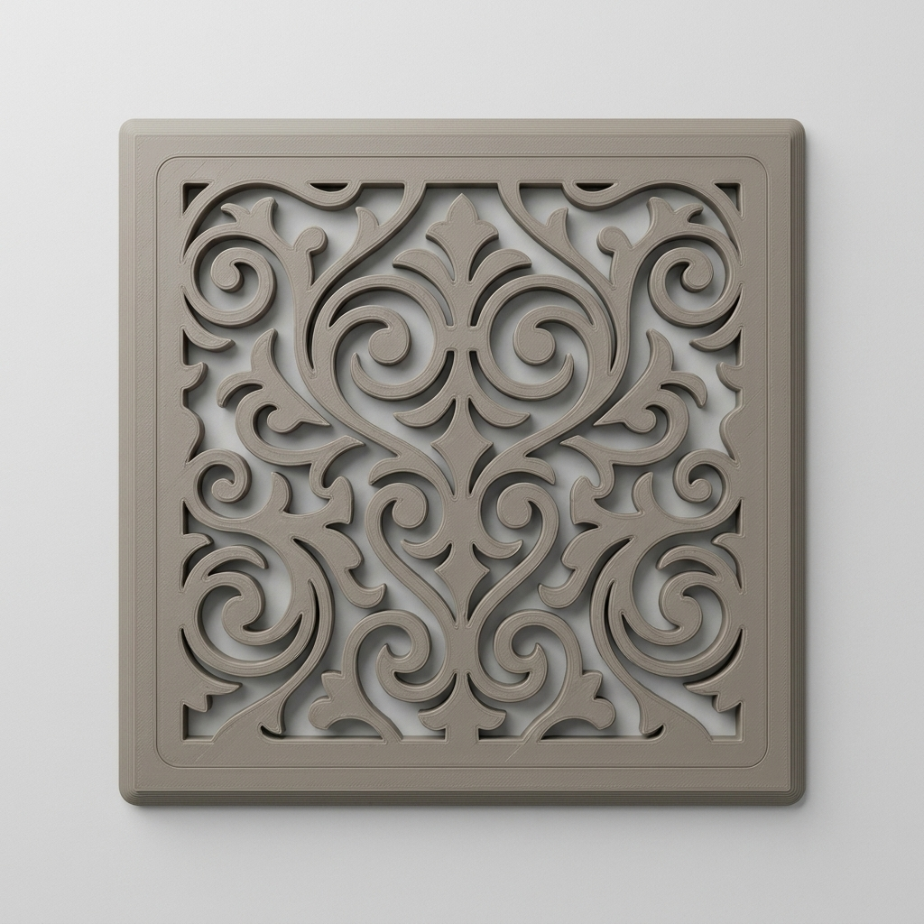 Kratka wentylacyjna kwadratowa Damask – druk 3D PETG