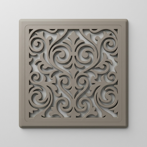 Kratka wentylacyjna kwadratowa Damask – druk 3D PETG