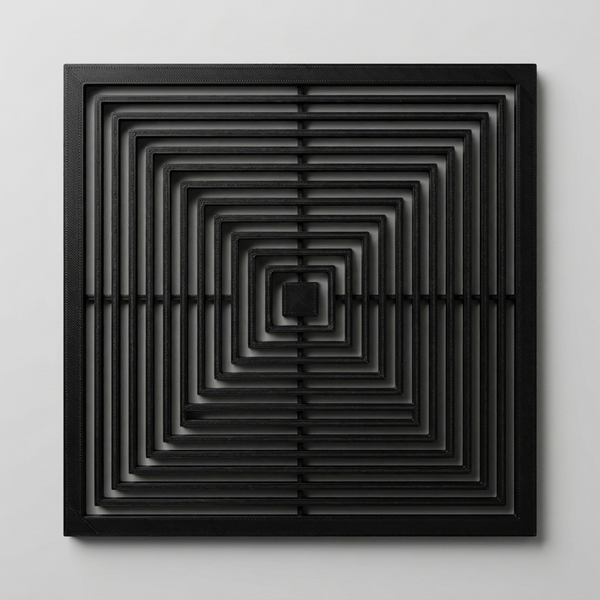 Kratka wentylacyjna meblowa do szafy — Op-art (kwadratowa, druk 3D PETG)