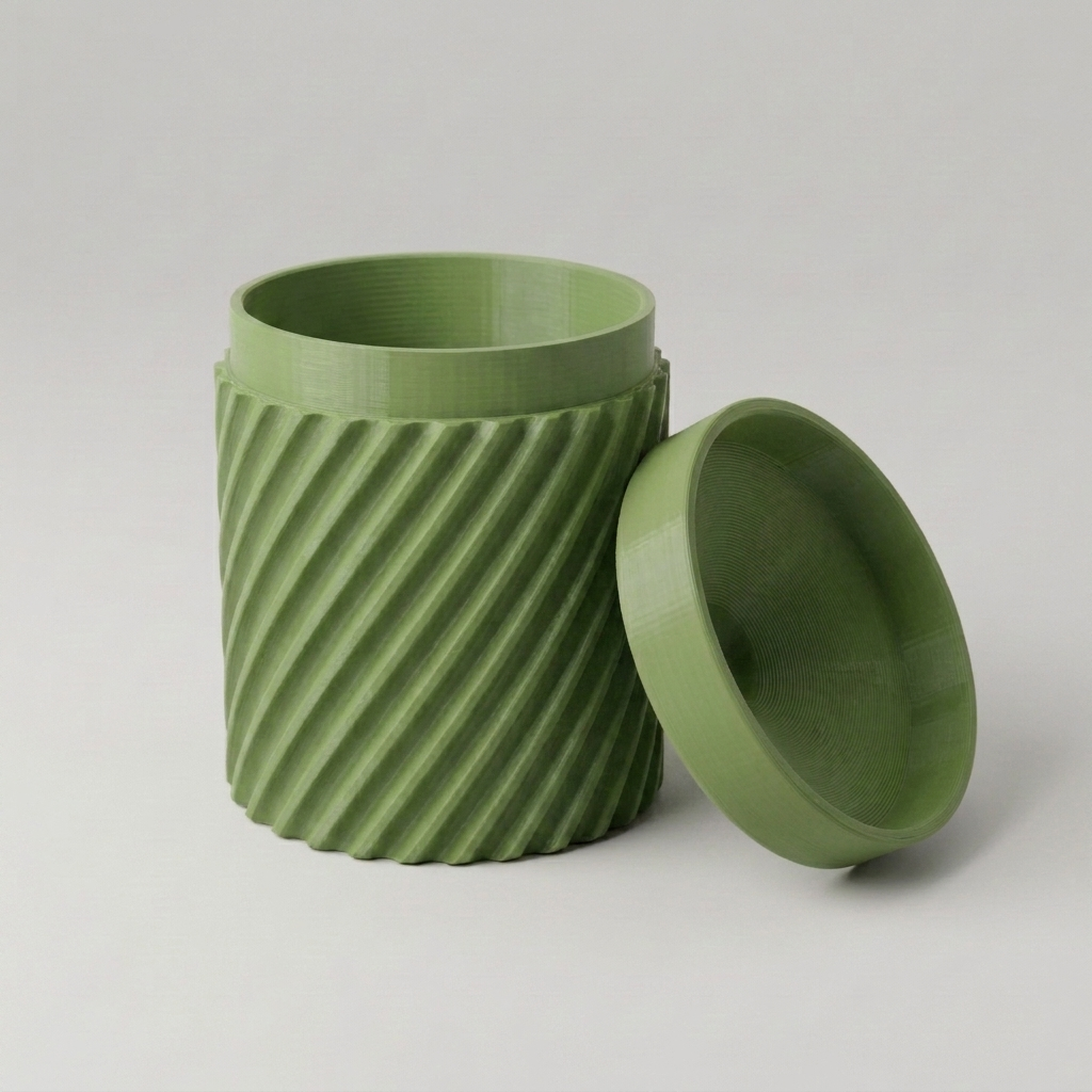 Pułapka na muszki owocówki — spirala zielona, druk 3D PLA