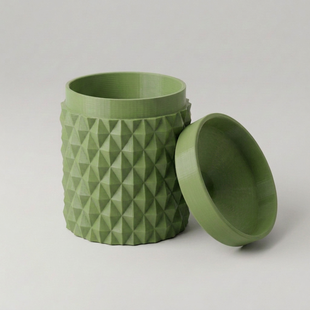Pułapka na muszki owocówki — geometryczna zielona, druk 3D PLA