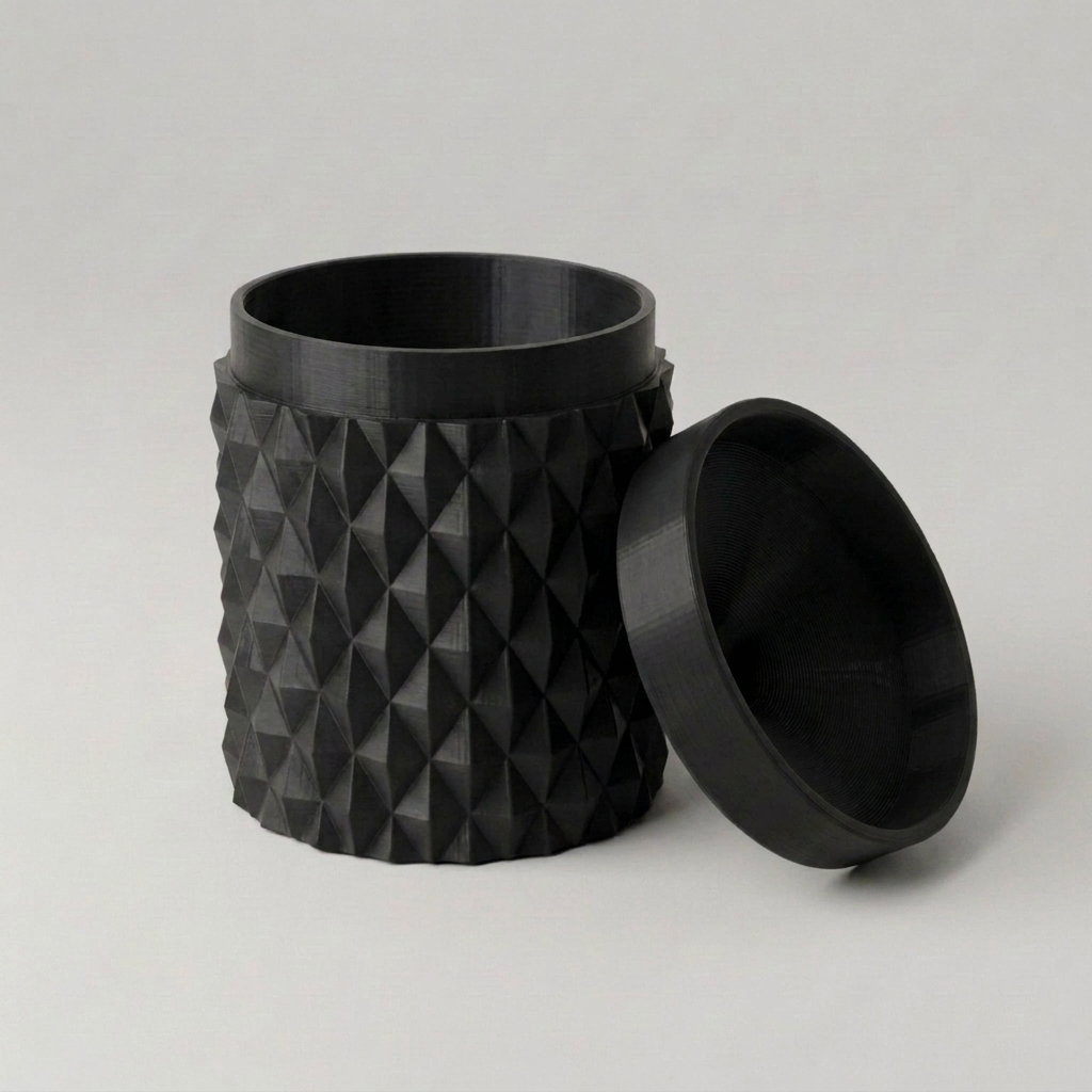 Pułapka na muszki owocówki — geometryczna czarna, druk 3D PLA