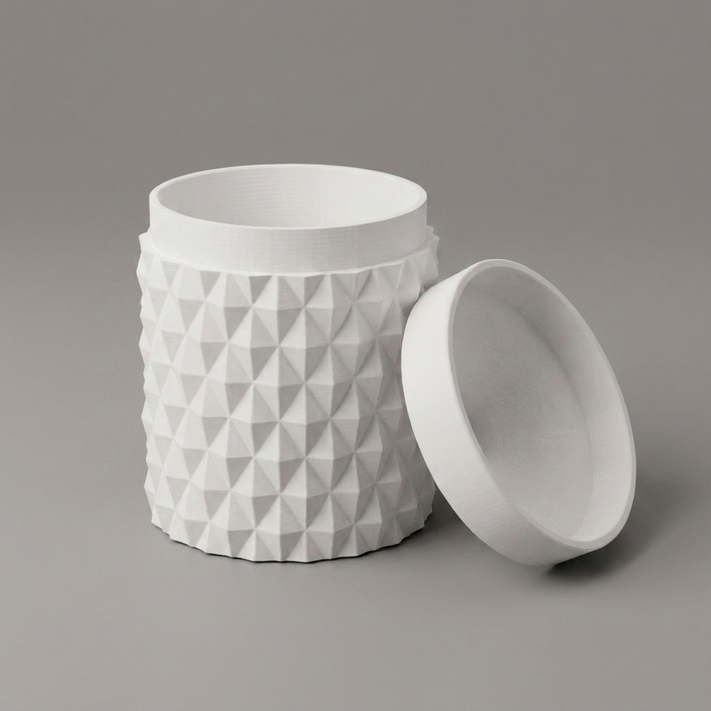 Pułapka na muszki owocówki — geometryczna biała, druk 3D PLA