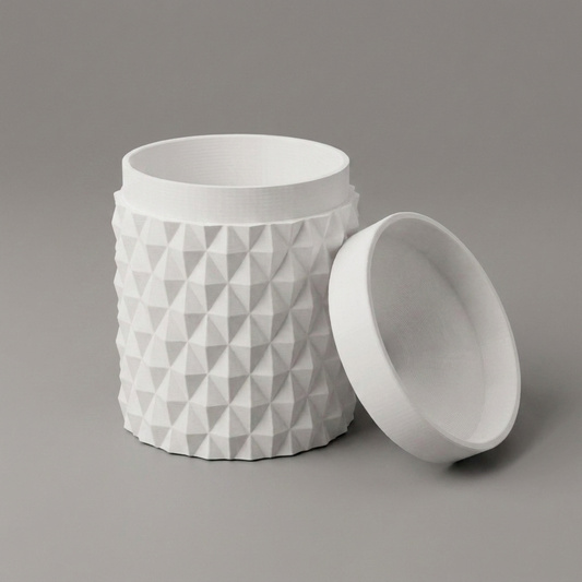 Pułapka na muszki owocówki — geometryczna biała, druk 3D PLA