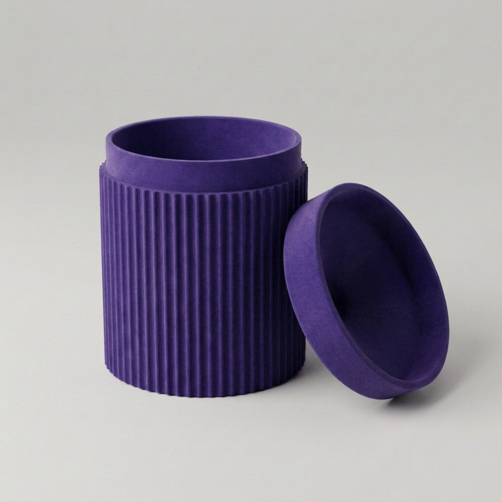Pułapka na muszki owocówki — prążkowana fioletowa, druk 3D PLA