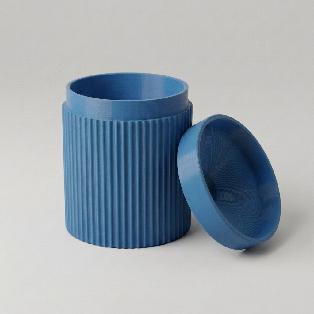 Pułapka na muszki owocówki — prążkowana niebieska, druk 3D PLA