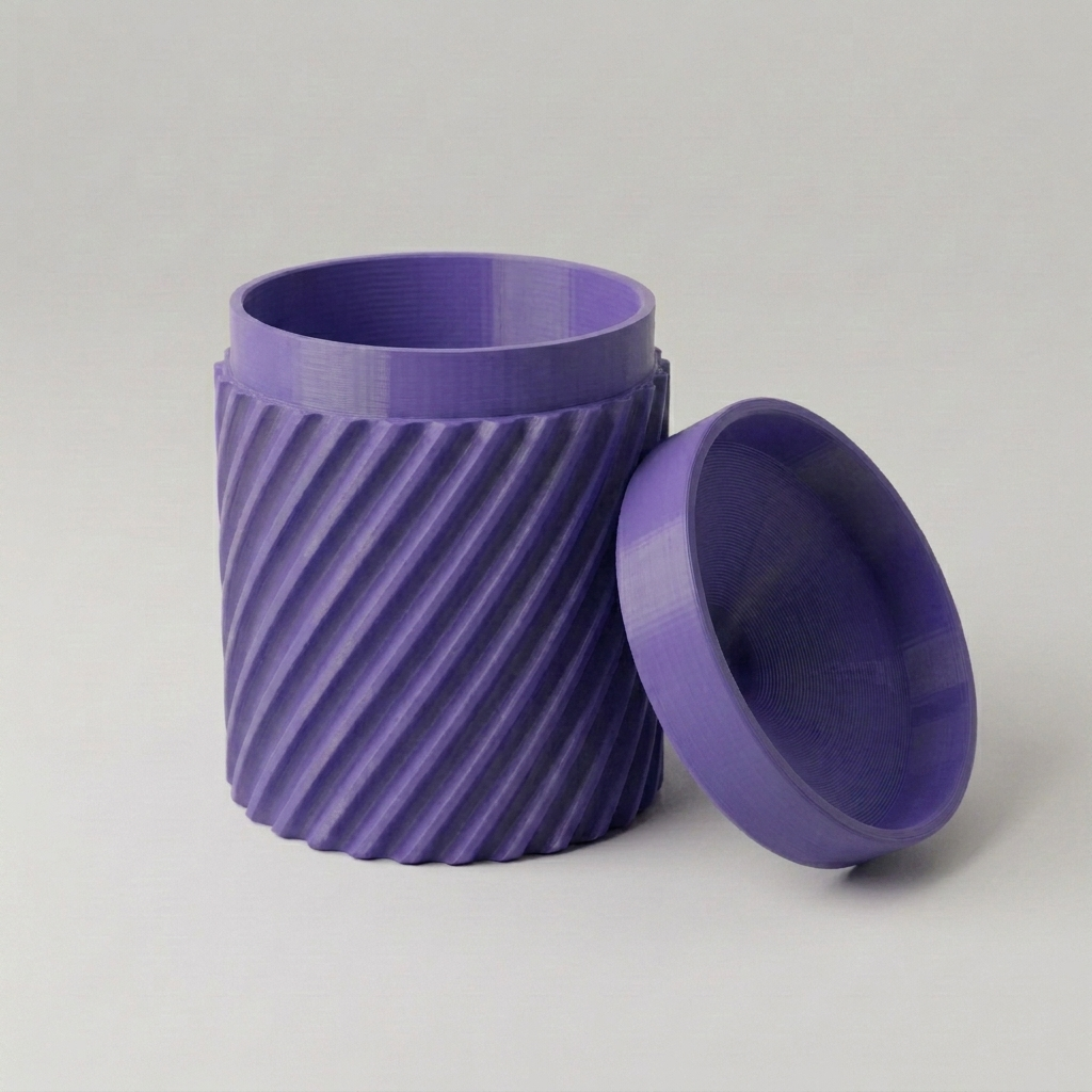 Pułapka na muszki owocówki — spirala fioletowa, druk 3D PLA