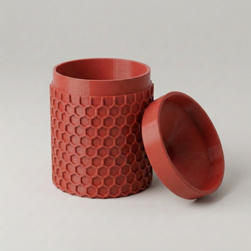 Pułapka na muszki owocówki — honeycomb czerwona, druk 3D PLA