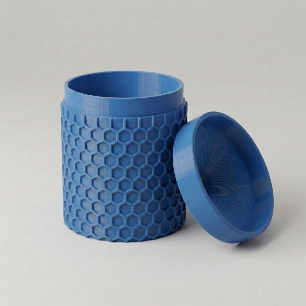 Pułapka na muszki owocówki — honeycomb niebieska, druk 3D PLA