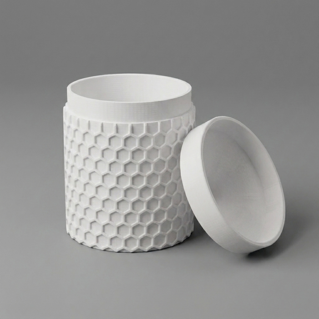 Pułapka na muszki owocówki — honeycomb biała, druk 3D PLA
