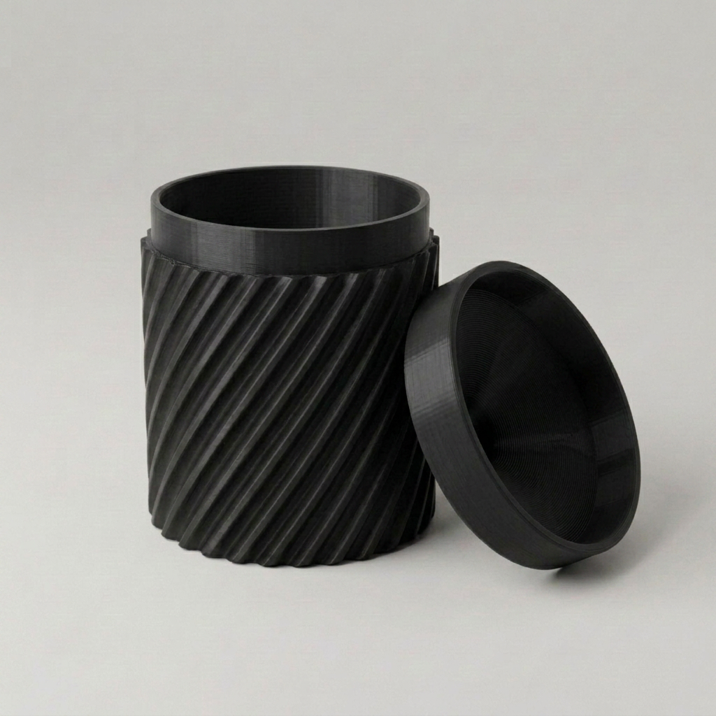 Pułapka na muszki owocówki — spirala czarna, druk 3D PLA