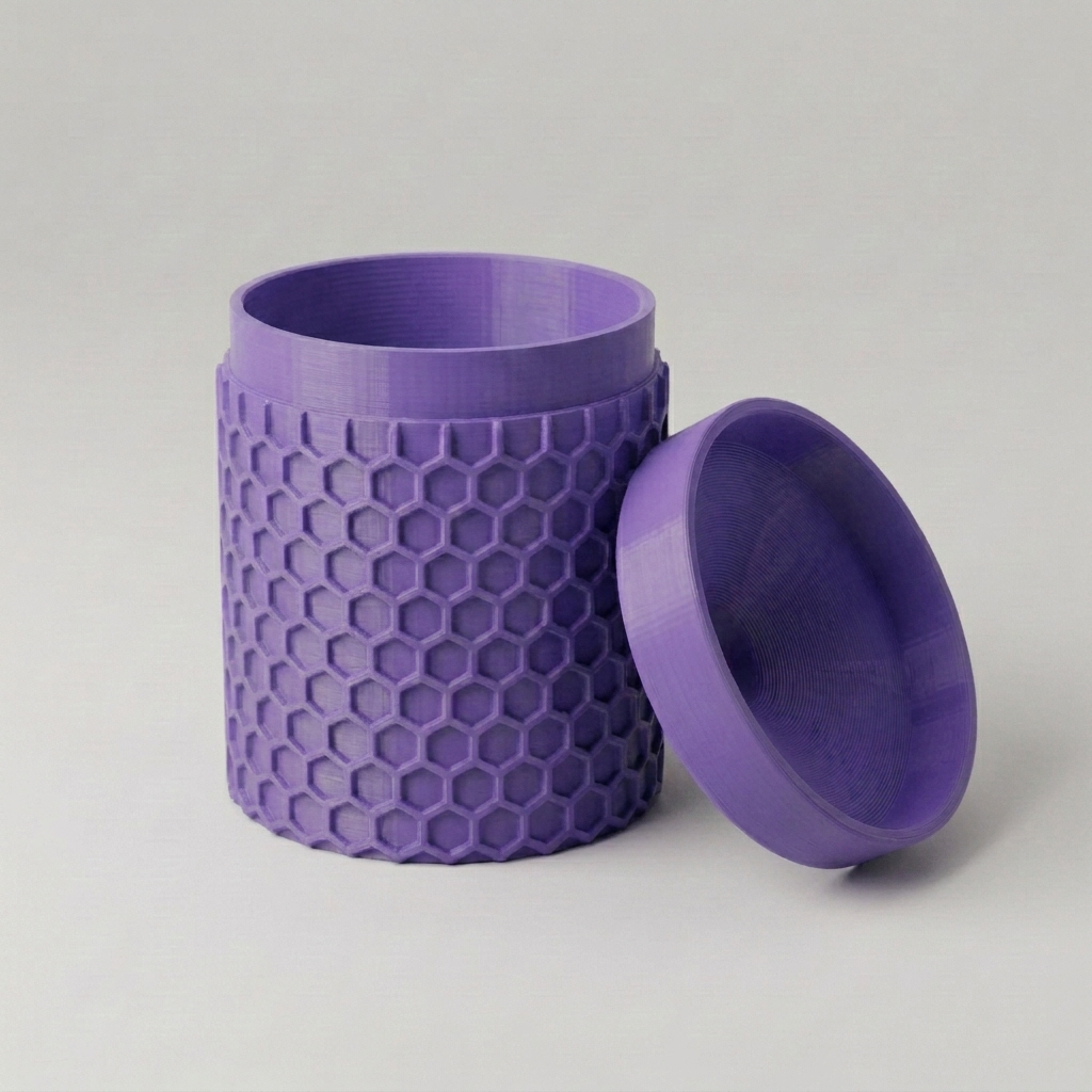 Pułapka na muszki owocówki — honeycomb fioletowa, druk 3D PLA