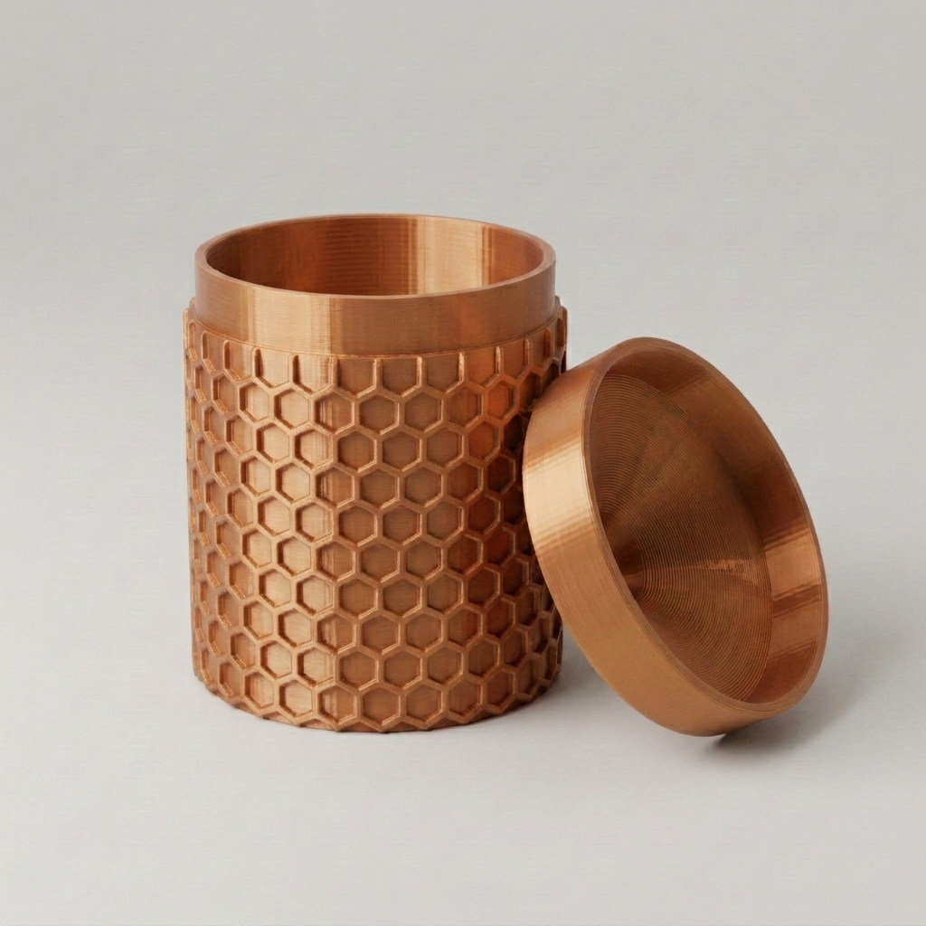 Pułapka na muszki owocówki — honeycomb miedziana, druk 3D PLA