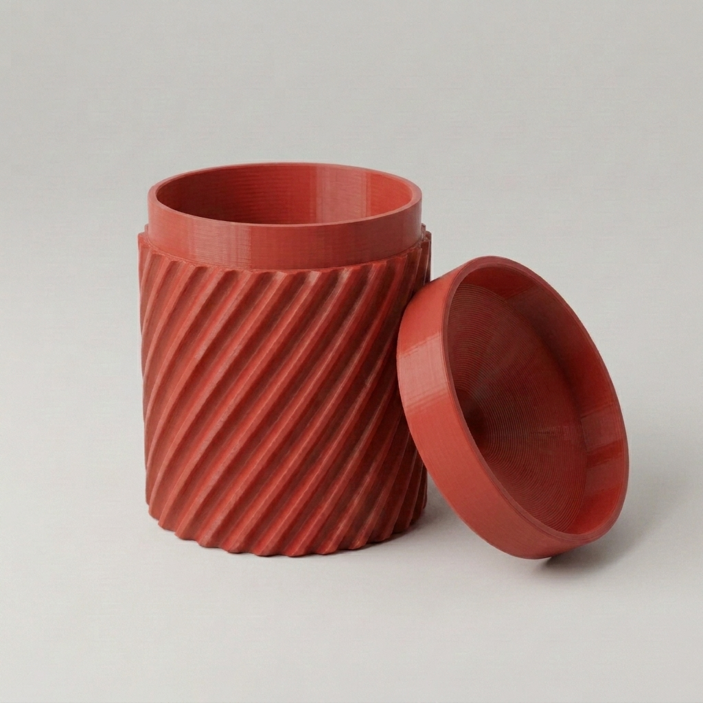 Pułapka na muszki owocówki — spirala czerwona, druk 3D PLA