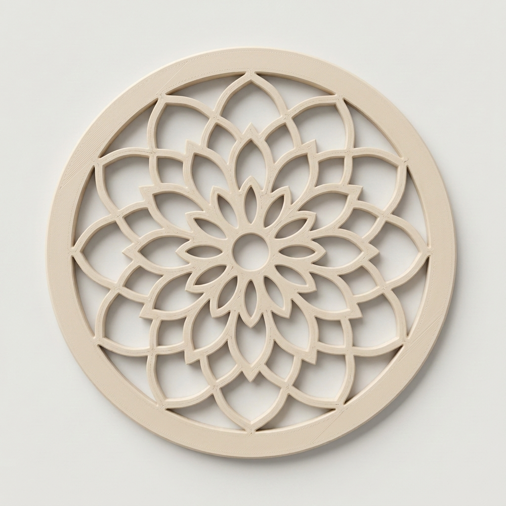 Rozeta wentylacyjna meblowa Mandala — kaszmir, druk 3D PETG